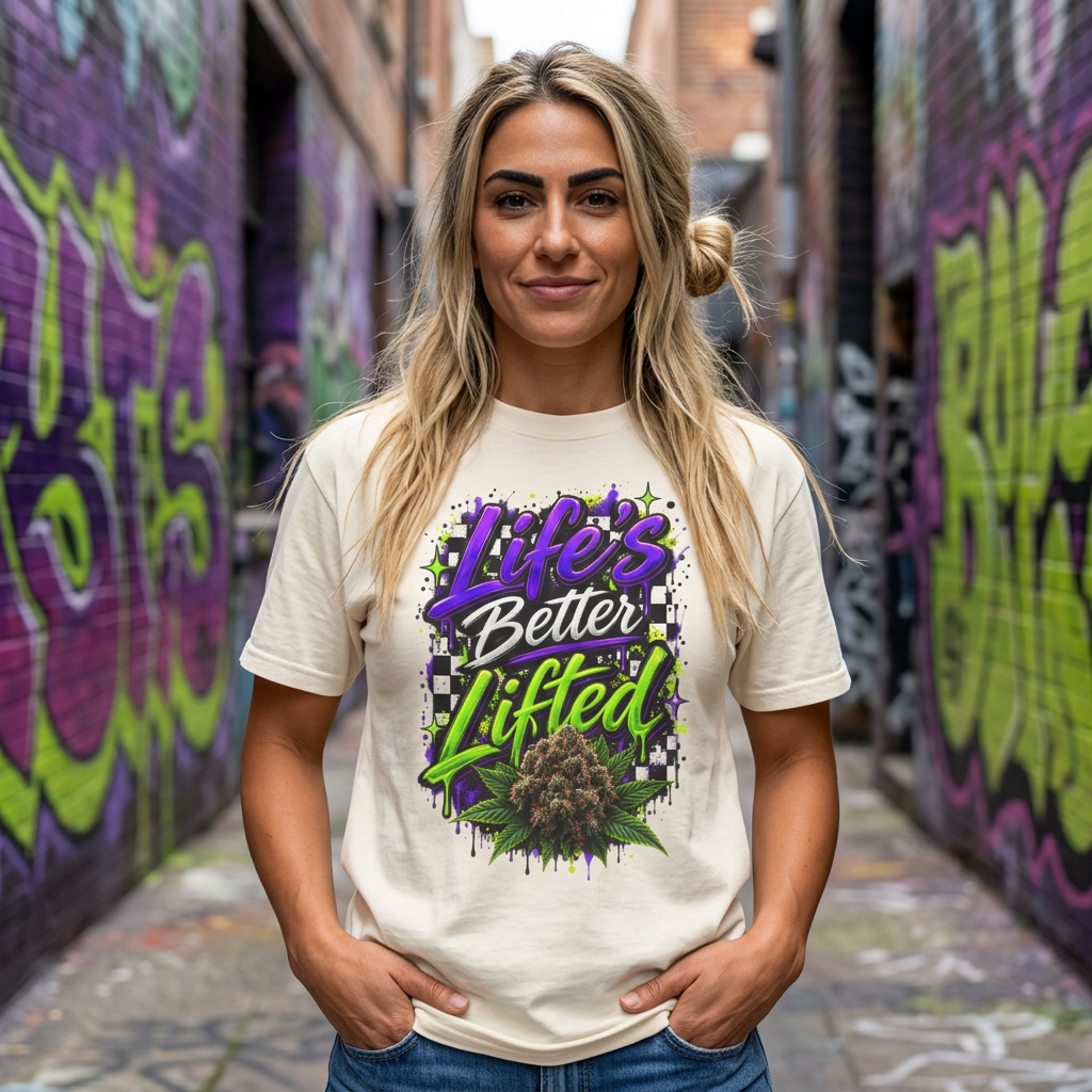 Life's Better Lifted T-Shirt — Cannabis Nug Graphic Tee