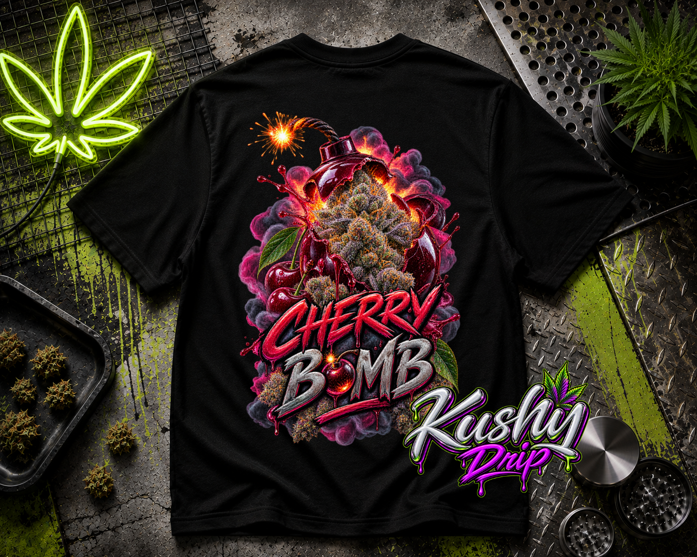 Cherry Bomb Strain Graphic Tee