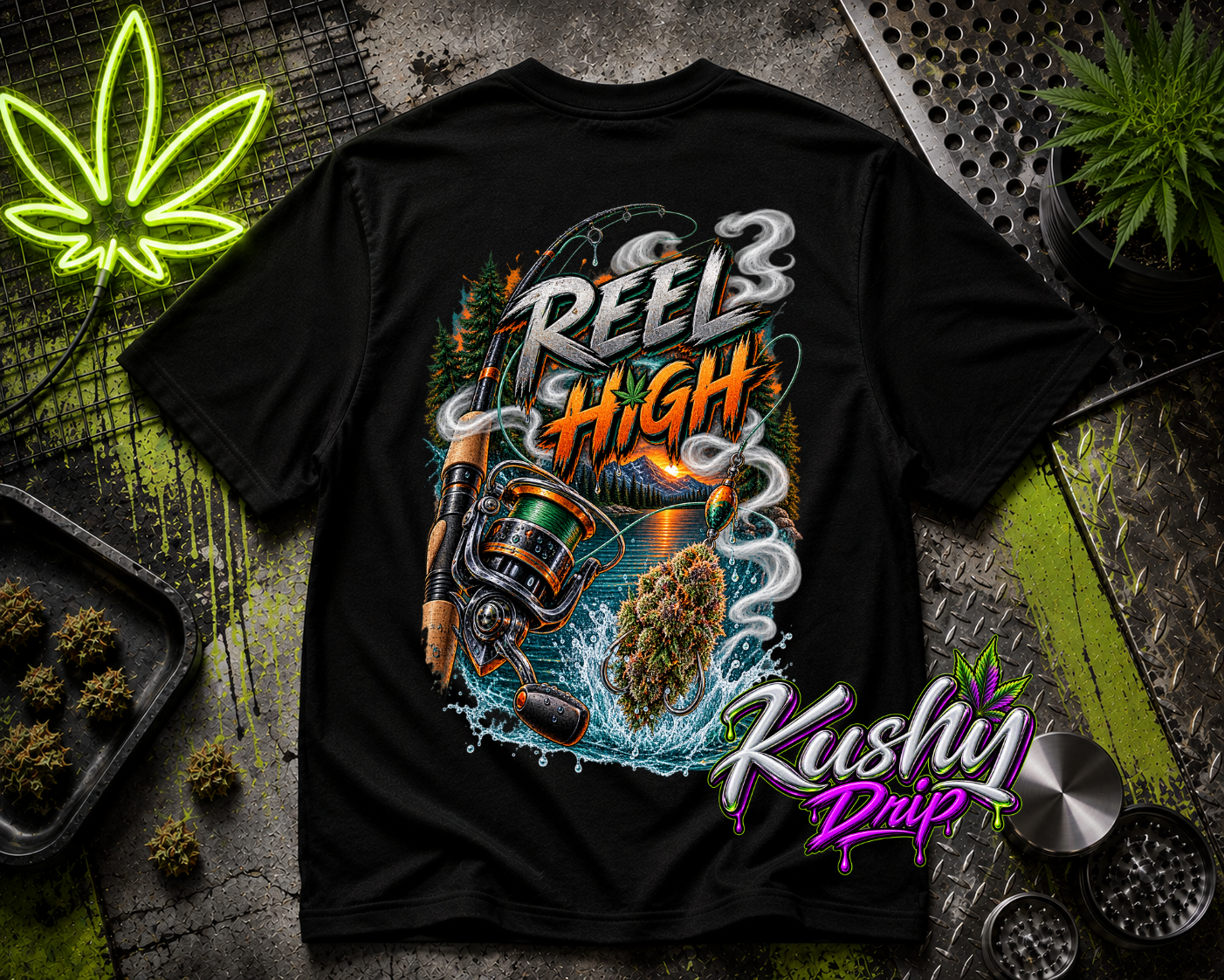 Reel High Fishing Graphic Tee